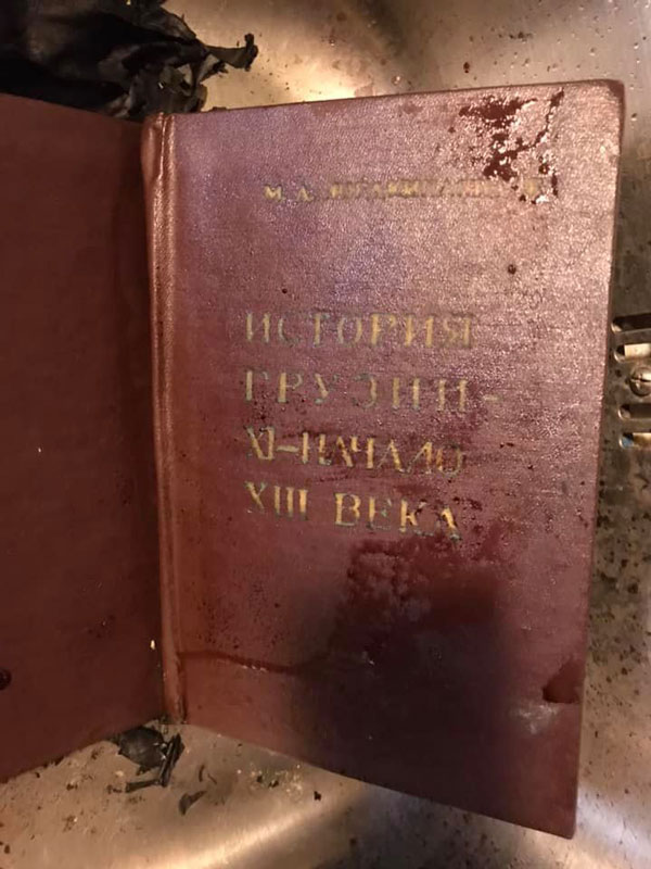 რუსმა ტურისტებმა საქართველოს ისტორიის წიგნი დაწვეს