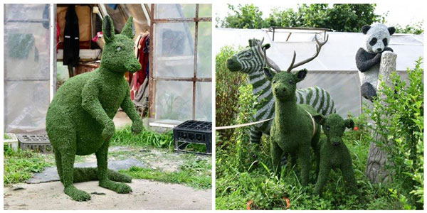 გელა ცენტერაძის ულამაზესი ქანდაკებები მცენარეებისგან